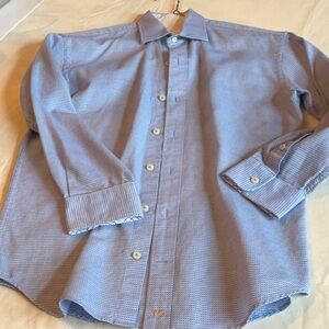 Thomas Dean boys Blue Button-Up Shirt size M